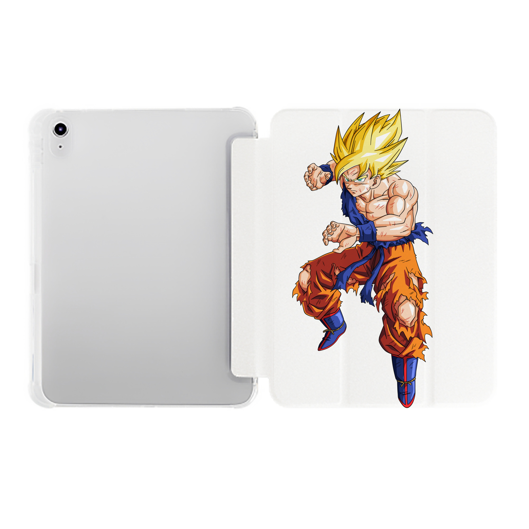 （画像用） ドラゴンボール 孫悟空（そん ごくう）Son Goku カカロット DRAGON BALL Kakarotto IPad ケース ペン収納付き 三つ折りスタンド PUレザー×シリコン 対応機種9.5/10.5/10.9インチ